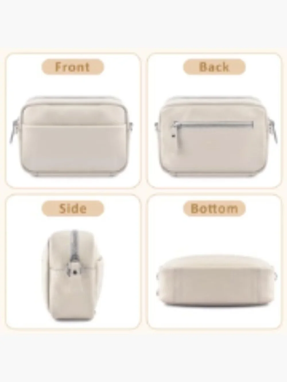 Leather Crossbody Bag Women Small Shoulder Purse Adjustable Strap 5 Pockets